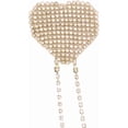thumbnail image 4 of Sparkly Rhinestones Metal Chain Nipple Cover with Tassel, Reusable Adhesive Pasties Sexy Bra Body Chain, 4 of 14