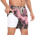 thumbnail image 2 of joogoo Men's Unicorn3 Swim Trunks with Liner Pocket Beach Shorts XX-Large, 2 of 9
