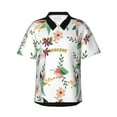 thumbnail image 2 of Picia Pretty Floral With Leaves Gentle Cotton Regular Fit Short Sleeve Casual Hawaiian Shirt for Men-XX-Large, 2 of 9