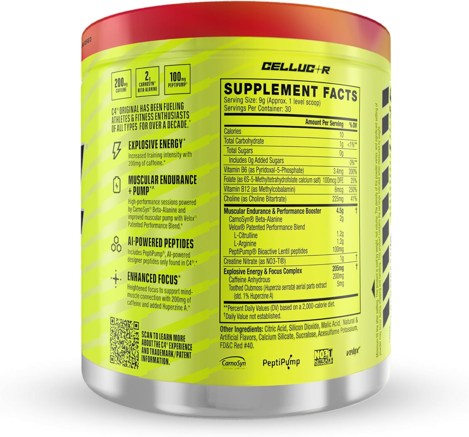 C4 Original Pre-Workout Powder, Hawaiian Punch®, Fruit Juicy Red®, 30 Servings