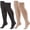 Black and Skin Tone-XL, variant on Byfri 2 Pairs Plus Size Calf Compression Socks Black XL Polyester Spandex Knee High for Women Sports Travel