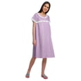 thumbnail image 2 of Moomaya Short Sleeve Nightdress For Ladies Printed Button Placket Nightwear, 2 of 5