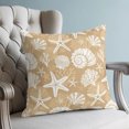 thumbnail image 4 of Pillow Covers 16x16 Set of 2, Starfish Khaki Coastal Throw Pillow Covers Decorative Couch Cushion Cover, Summer Nautical Shell Beach Microfiber Soft Square Pillowcases for Bedroom Living Room Sofa, 4 of 9