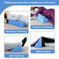 thumbnail image 3 of Wedge Pillow Body Position Wedges Back Positioning Elevation Pillow Case Pregnancy Bedroom Eevated Body Alignment Ankle Support Pillow Leg Bolster (Blue), 3 of 7