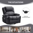 thumbnail image 6 of JONPONY Massage Swivel Rocker Recliner Chair with Vibration Massage and Heat Ergonomic Lounge Chair for Living Room with Rocking Function and Side Pocket, 2 Cup Holders, USB Charge Port,Black, 6 of 13