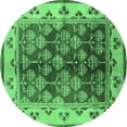thumbnail image 1 of Ahgly Company Indoor Round Oriental Emerald Green Industrial Area Rugs, 4' Round, 1 of 4