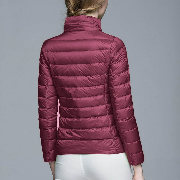 ジャケット・アウター W double premium light down jacket OVY Dazajoo Women's Puffer Jacket Lightweight Down Quilted Jacket