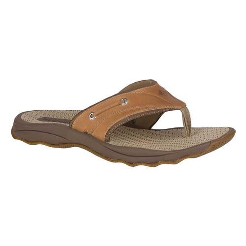 sperry leather flip flops