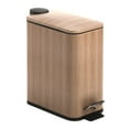 thumbnail image 4 of mDesign Slim Metal 1.3 Gallon Step Trash Can with Lid/Liner Bucket - Oak Brown, 4 of 7