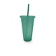 thumbnail image 1 of Bewildely Vaso para beber con tapa y pajita Botella reutilizable de plástico PP PP para batido de jugo de café de bebida fría Mostrada Verde claro 710ml Bewildely HA007952-04, 1 of 6