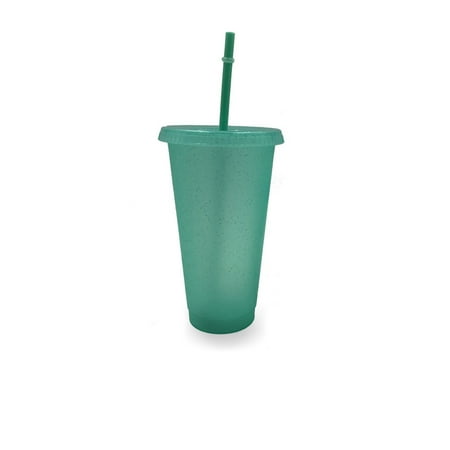 

Thinsont Drinking Cup with Lid & Straw PP PP Plastic Reusable Bottle for Cold Drink Coffee Juice Smoothie Light Green 710ml
