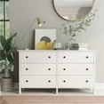 thumbnail image 6 of Furniture of America Reyes Rustic Wood 6-Drawer Dresser in White, 6 of 8