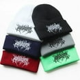 thumbnail image 2 of Bonnets d'Hiver Chauds pour Femmes et Hommes Chapeaux Gothiques Street Punk Bonnet Tricoté 100 % Coton Mode Garde au Chaud Bonnets Rouges, 2 of 5