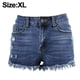 thumbnail image 2 of Pantalones cortos de mezclilla cortados para mujer, pantalones cortos de pierna ancha desgastados y deshilachados, pantalones cortos calientes, cómodos y elásticos, 2 of 5