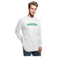 thumbnail image 4 of Daxton Retro Michigan Arch Font Long Sleeves T Shirt Soft Medium Weight Cotton, 2Pk Hgray Green White Green, XS, 4 of 5
