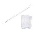 thumbnail image 4 of Instrumentos dentales, 80 piezas de púa dental, raspador dental doble, púa dental, instalación sin esfuerzo, 4 of 8