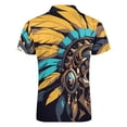thumbnail image 5 of Indian Devil Skull Men Zipper T-shirt Summer Casual Short Sleeve T-shirt Top, 5 of 7