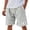 White, variant on LWavelet Men's Casual Shorts Summer Beach Solid Color Elastic Waist Drawstring Knee Length Breathable Linen Shorts,Black XL