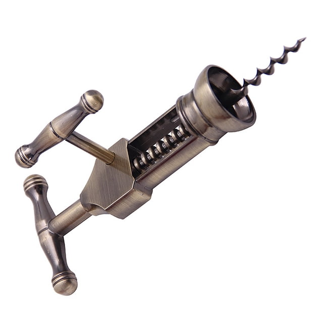 OULII Travel Corkscrew in Zinc Alloy for Wine Bottles and Jars 1Pack Light Brown