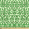 thumbnail image 2 of Oriental Fabric by the Yard Upholstery, Damask Inspired Pattern in Monochrome Style Curves and Strokes, Decorative Fabric for DIY and Home Accents, Jade Green Pastel Green by Ambesonne, 2 of 5