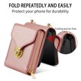 thumbnail image 3 of Allytech Case for Samsung Galaxy Z Flip3 5G, [Large Capacity] Wallet Case with Card Slots & Zipper Pocket, Premium PU Leather Metal Snap Kickstand Shockproof Case with Shoulder Strap, Rosegold, 3 of 7