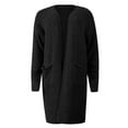 thumbnail image 4 of Baqcunre Solid Color Slimming Long Sleeve Mid-Length Fleece Jacket With Double Pockets Long Coat Women Fleece Jacket Women Trench Coat for Women 2023 Womens Winter Coats Black Xl, 4 of 7