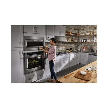 32.5" Standard Frame with Pocket Handle Trim Kit for Select Whirlpool & KitchenAid Built-In Low-Profile Microwaves - Stainless steel