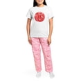 thumbnail image 4 of CafePress - Double_Hapines Pajamas - Women's Short Sleeve Print T-Shirt and Pants Light Cotton Pajama Set, 4 of 7