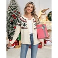 thumbnail image 2 of Cardigan Sweaters for Women Long Sleeve V Neck Ugly Christmas Tree Button Down Fair Isle Sweater Funny Holiday Knitted Sweater Alsol Lamesa, 2 of 6