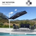thumbnail image 5 of PURPLE LEAF 10 FT Patio Umbrella White Cantilever Offset Umbrella Square Outdoor Umbrella with 360° Rotation for Garden Deck Pool, Navy Blue, 5 of 11