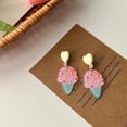 thumbnail image 4 of BNNG Retro School Days Stud Earrings Summer Ice Girly Cute Earrings Pink Ice Fun Acrylic Ear Clips Hammered Metal Hoop Earrings Elegant Minimalist Earrings For Women, 4 of 7