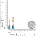 thumbnail image 6 of Gem Stone King 18K Yellow Gold Plated Silver Swiss Blue Topaz and Pink Moissanite Dangle Earrings for Women with Lab Grown Diamond (4.99 Cttw, Oval 9X7MM), 6 of 6