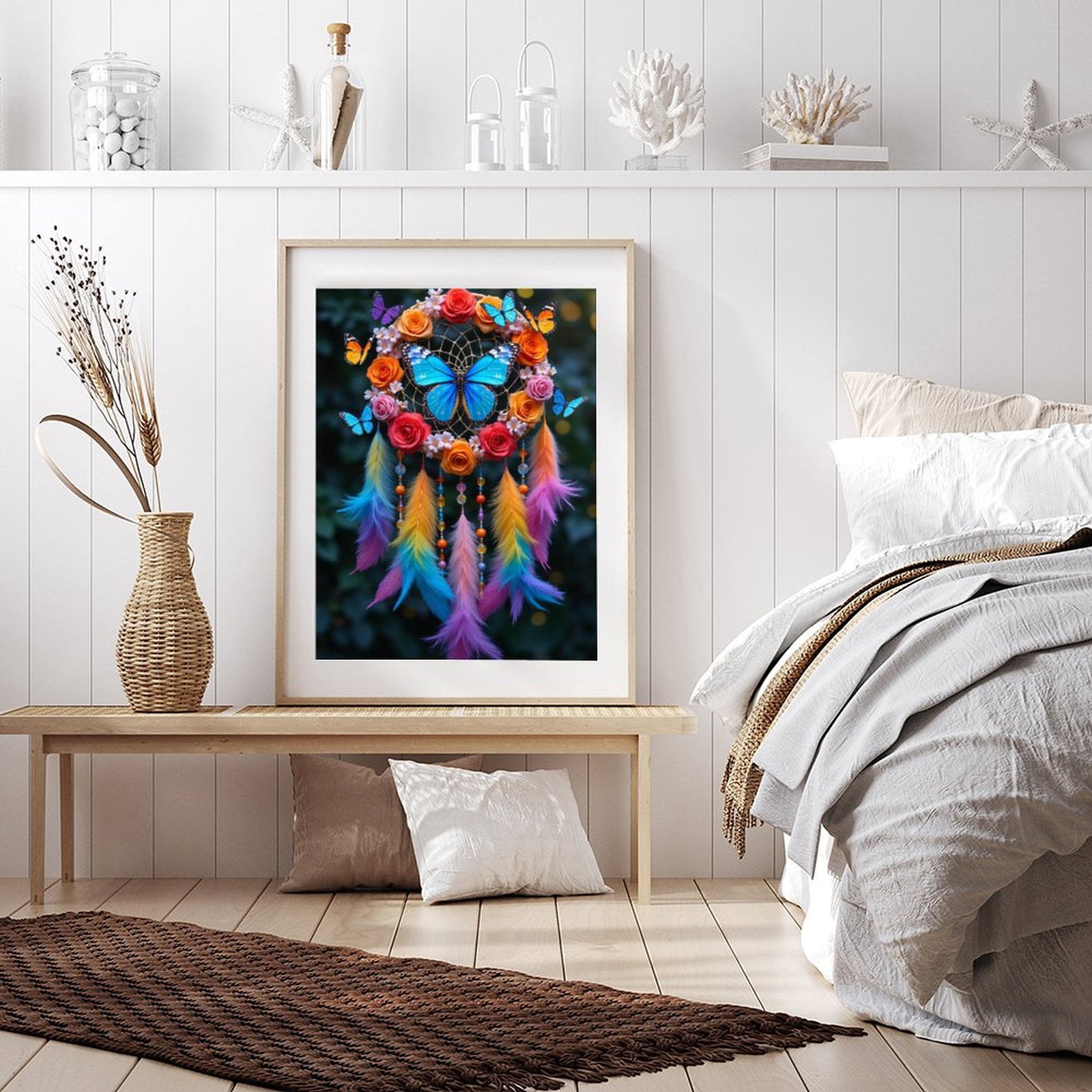 Diamond Art Kits for Adults - 5d Colorful Dreamcatcher With Butterflies Diamond Painting for Adults, Diamond Art for Adults Beginners, Diamond Painting Kits for Adults for Home Wall Decor