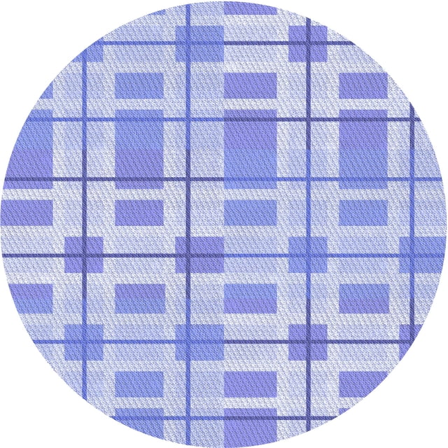 Ahgly Company Machine Washable Indoor Round Transitional Light Slate Blue Area Rugs, 4' Round