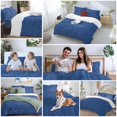 thumbnail image 6 of Navy Blue Duvet Cover Set, Vintage Country Monochrome Farmhouse Soft Duvet Cover Twin Size Bedding Set 4 Pieces, 1 Quiltcover and 2 Pillowcases with Zipper, 1 Bed Sheet for All Seasons, 6 of 9