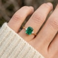 thumbnail image 5 of vylahjewellery Mother's Day Ring Modern Green Emerald Engagement Ring Dainty Moissanite Ring for Women, 3 Stone Solitaire Ring, 5 of 8