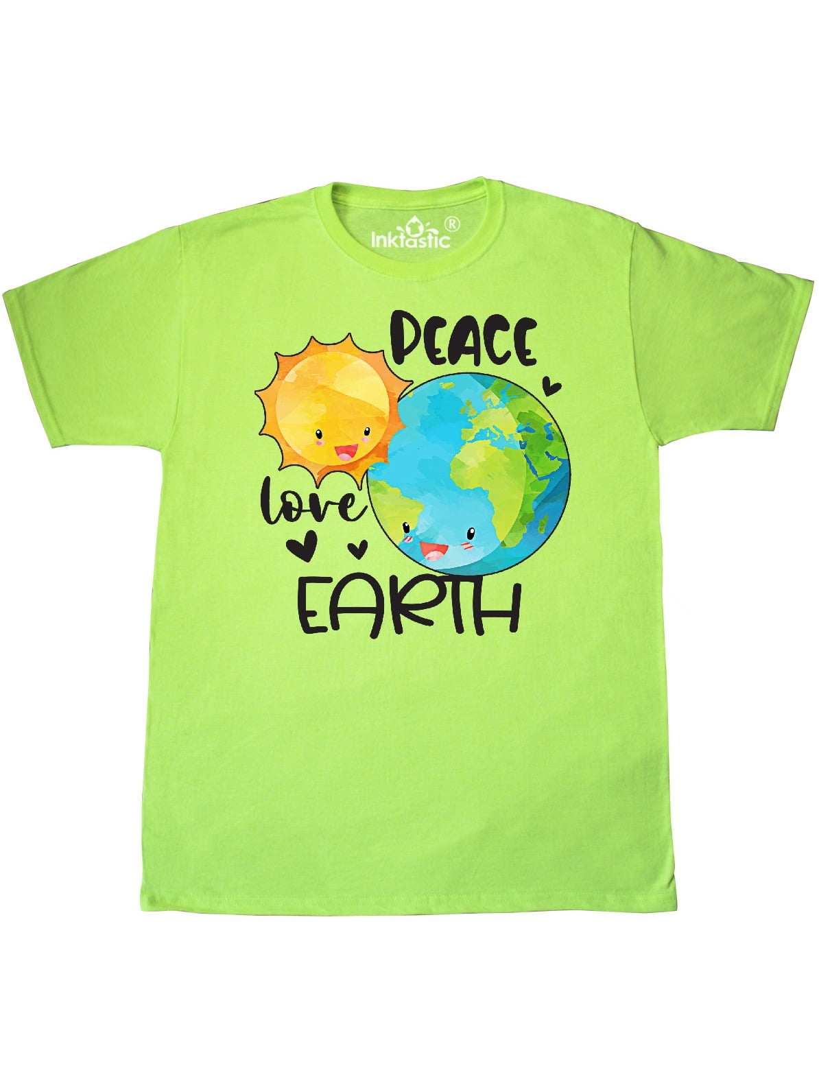 INKtastic - Earth Day Peace Love Earth T-Shirt - Walmart ...