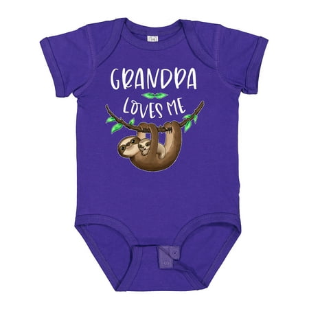 

Inktastic Grandpa Loves Me Cute Sloth and Baby Gift Baby Boy or Baby Girl Bodysuit