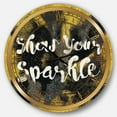 thumbnail image 1 of DesignArt Show Your Sparkle Quote Black on Gold Large Wall Clock, 1 of 2