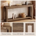 thumbnail image 7 of Finmind 63 Inch Rustic 2-Tier Entryway Console Table, Narrow Sofa Table, Accent Furniture for Foyer and Hallway, Rustic Brown, 7 of 7
