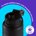 thumbnail image 3 of bubba Trailblazer Stainless Steel Water Bottle with Push Button Lid, 40 oz (1.18 L), Vacuum-Insulated, Rubberized Licorice, 3 of 7