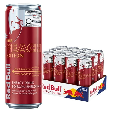 Red Bull Energy Drink, Peach-Nectarine, 16 fl oz 12 Pack)