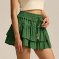 thumbnail image 6 of YUTK Women's Summer Flowy Mini Skorts High Waist Ruffle Tiered Casual Cute Boho Short Beach Skirts Built-in Shorts Green S-Xl, 6 of 8