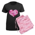 thumbnail image 5 of CafePress - Pink Camo Heart Women's Dark Pajamas - Women's Short Sleeve Print T-Shirt and Pants Dark Cotton Pajama Set, 5 of 7
