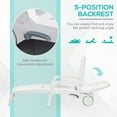 thumbnail image 4 of Outsunny Outdoor Chaise Lounge Chair on Wheels with Storage Box, Waterproof with Quick Assembly, Folding, 5 Level Adjustable Backrest for Pool, White, 4 of 9