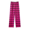 thumbnail image 4 of Girls Pants Valentine's Day Heart Graphic Wide Leg Trousers Loungewear Elatic Waisted Causal Pant with Pockets Size 4-16, 4 of 6