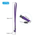 thumbnail image 2 of Uxcell Office Lanyard ID Card Holder with Clasp and Detachable Buckle Purple 2 Pack, 2 of 5