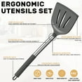 thumbnail image 3 of GPED Silicone Cooking Utensil Set, 30 Pcs Kitchen Utensils Set with Stainless Steel Handle, Food Grade Silicone Spatula Set, BPA-Free, Non-stick Heat Resistant Silicone Cookware, Gray, 3 of 7