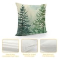 thumbnail image 4 of COMIO Pine Tree Throw Pillow Covers Watercolor Blue Green Square Rustic Style Natural Forest Fog Print Decorative Pillowcase Spring Summer Cushion Cover for Home Sofa Bed Outdoor, 4 of 5