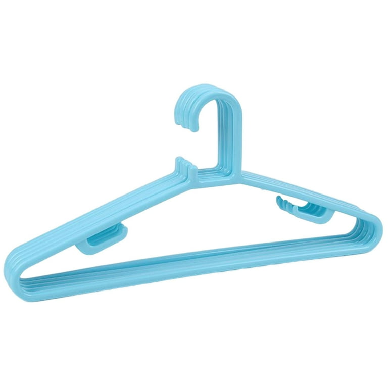 Clorox Blue Plastic Clothes Hangers – | Ideal for Everyday Standard Use |  Two Accessory Hooks | Value Set (Pack of 10)